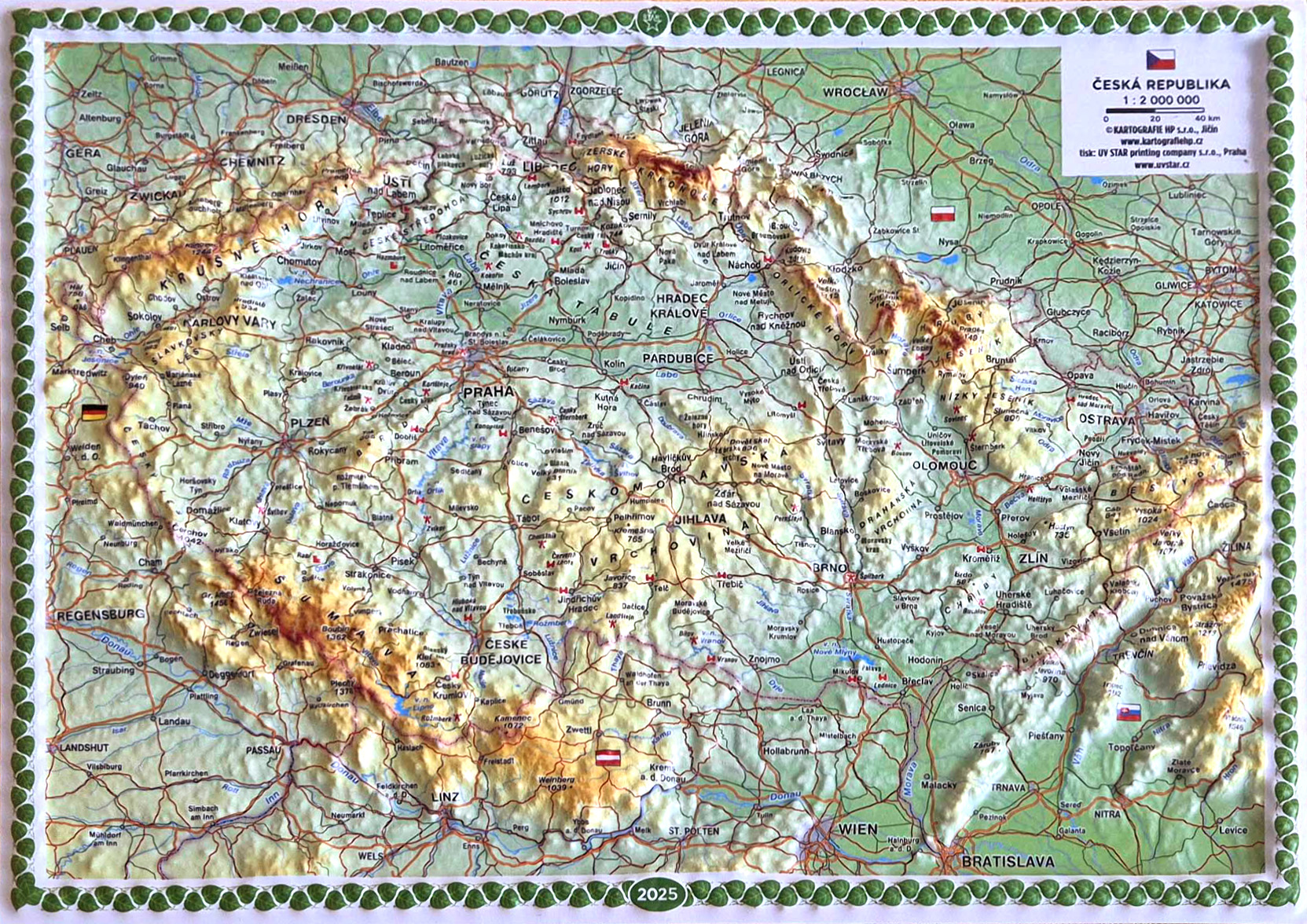 Plastická mapa ČR 