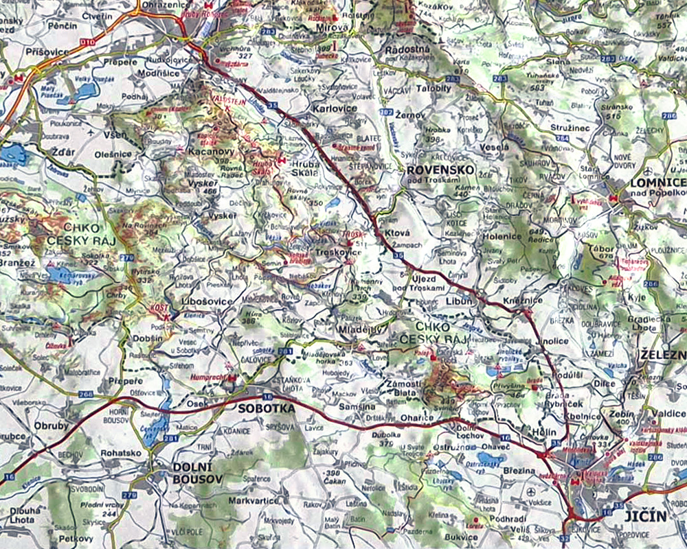 Plastická mapa Český ráj | nastennemapy.cz
