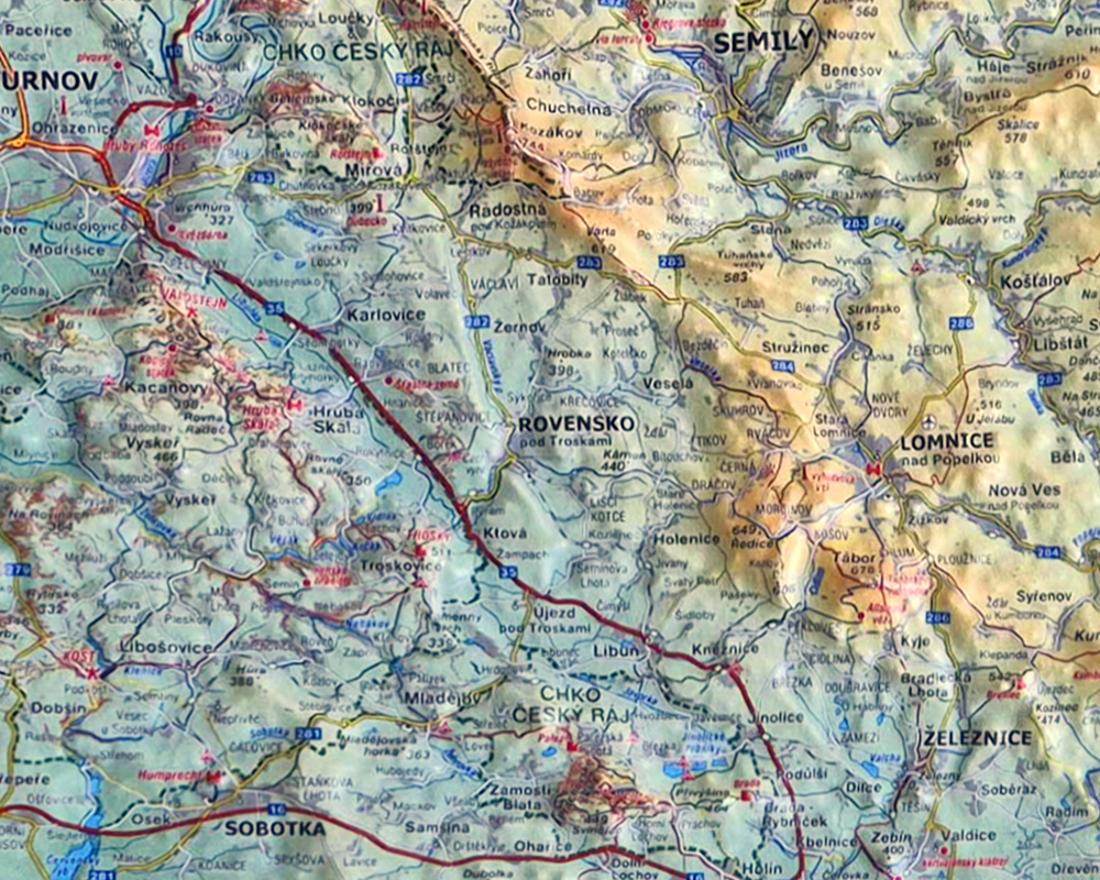 Plastická mapa Český ráj | nastennemapy.cz