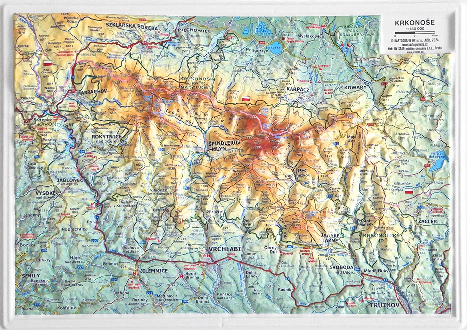 Plastická mapa Krkonoše