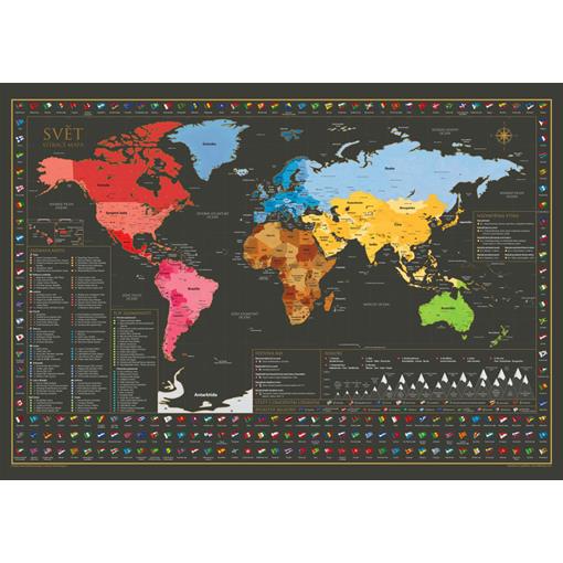Stírací mapa světa v češtině TR - 2. jakost