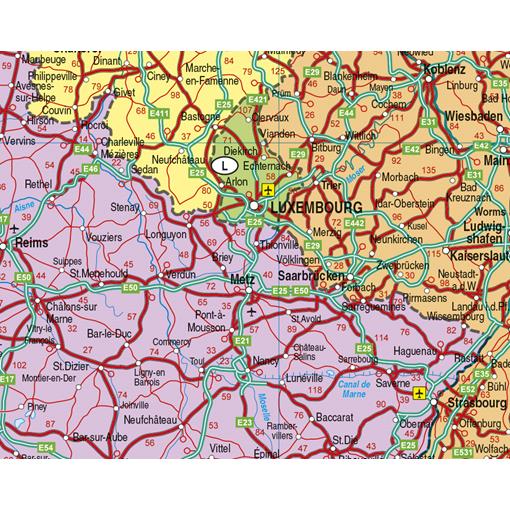 Silniční nástěnná mapa Evropy PF3600
