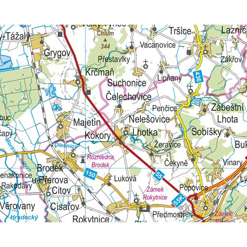 Nástěnná mapa Olomoucký kraj PF150