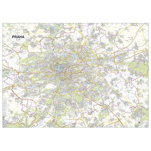 Nástěnná mapa Praha v rámu - výprodej