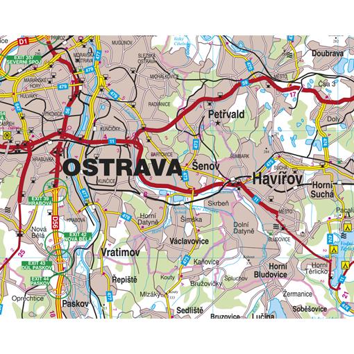 Nástěnná mapa Moravskoslezský kraj (PF) - 2. jakost