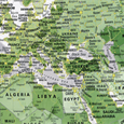 Nástěnná mapa světa fosforeskující ve tmě zelená
