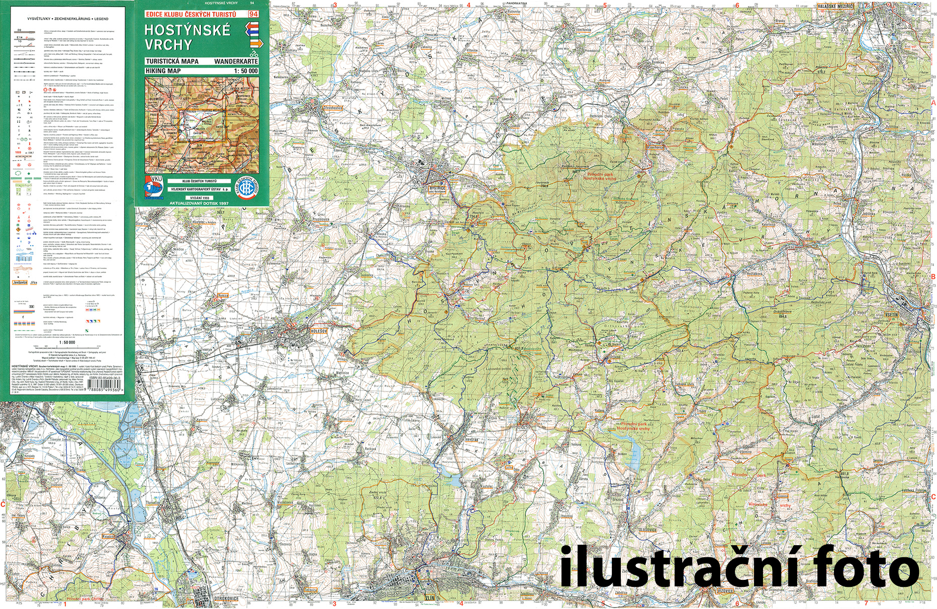 Nástěnná mapa Třebíčsko - turistická (80) - LIŠTY