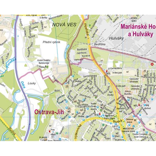 Nástěnná mapa Ostrava