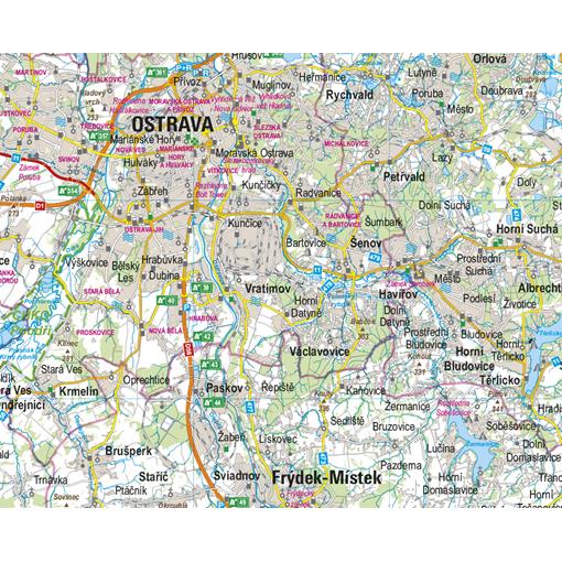 Nástěnná mapa Ostrava