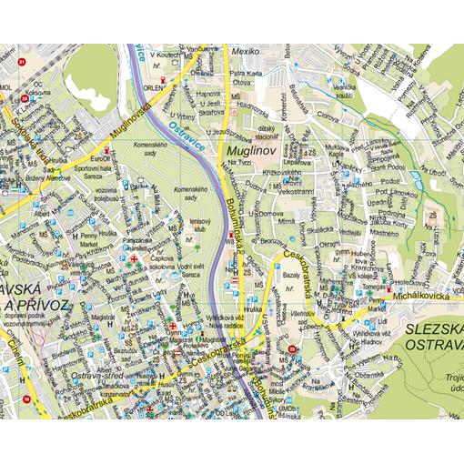 Nástěnná mapa Ostrava