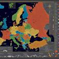 Stírací mapa Evropy v češtině TR