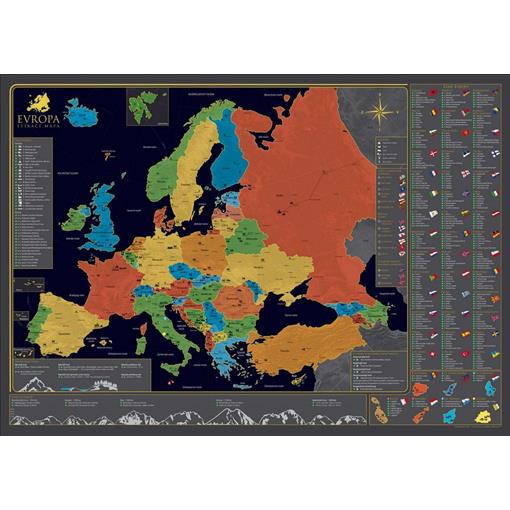 Stírací mapa Evropy v češtině TR