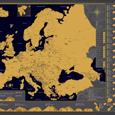 Stírací mapa Evropy v češtině TR
