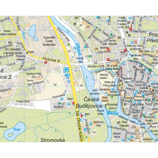 Nástěnná mapa České Budějovice 