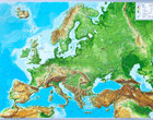 Plastické mapy Evropy