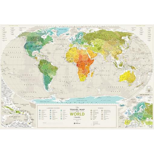 Stírací mapa světa Travel Map Geography World - 2. jakost