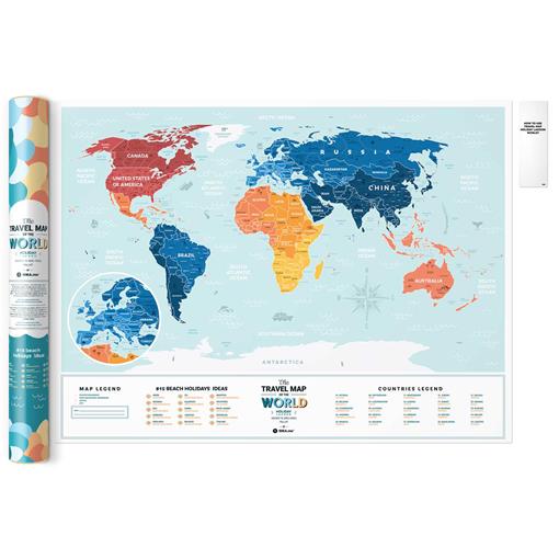 Stírací mapa světa Travel Map Holiday Lagoon - 2. jakost