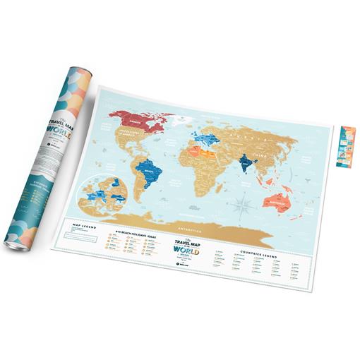 Stírací mapa světa Travel Map Holiday Lagoon - 2. jakost