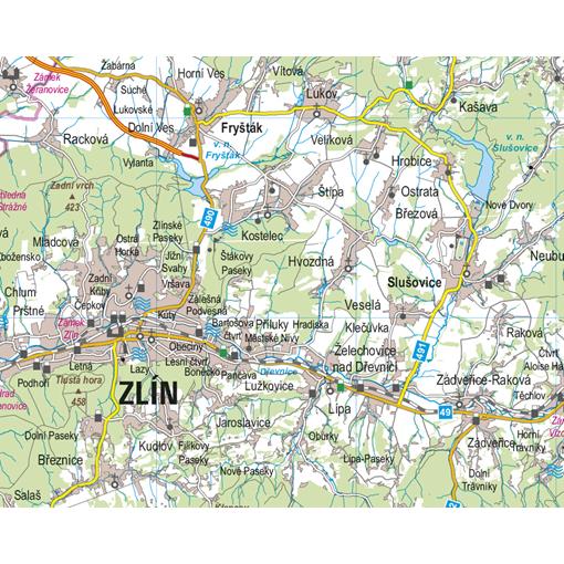 Nástěnná mapa Zlínský kraj PF100