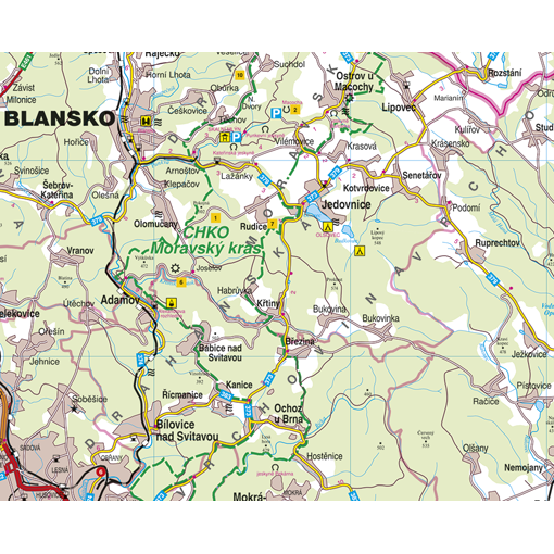 Nástěnná mapa Blansko, Boskovice