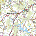 Nástěnná mapa Bruntál, Rýmařov, Krnov