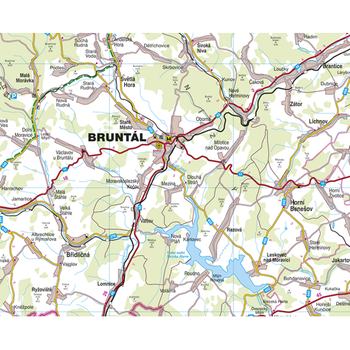 Nástěnná mapa Bruntál, Rýmařov, Krnov