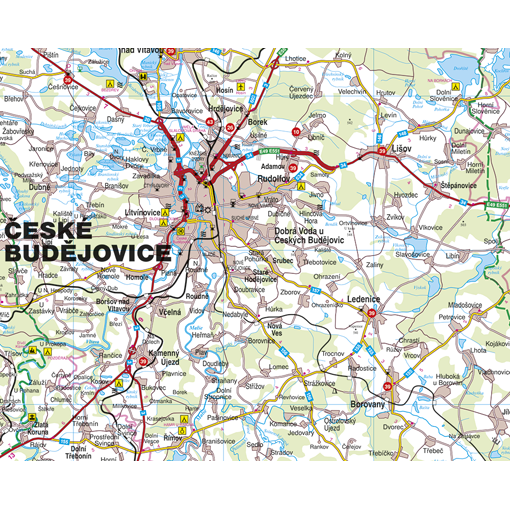 Nástěnná mapa České Budějovice