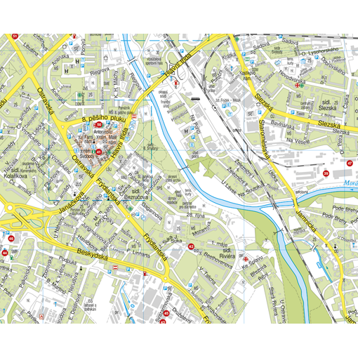 Nástěnná mapa Frýdek-Místek, Frýdlant nad Ostravicí