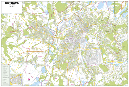 Nástěnná mapa Ostrava