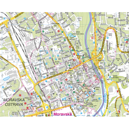 Nástěnná mapa Ostrava