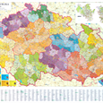 Administrativní nástěnná mapa krajů ČR EX250