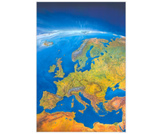 Panoramatická nástěnná mapa Evropy - 2.jakost