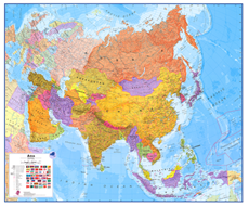 Politická nástěnná mapa Asie CE