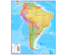 Politická nástěnná mapa Jižní Ameriky CE