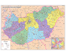 Spediční nástěnná mapa PSČ Maďarska