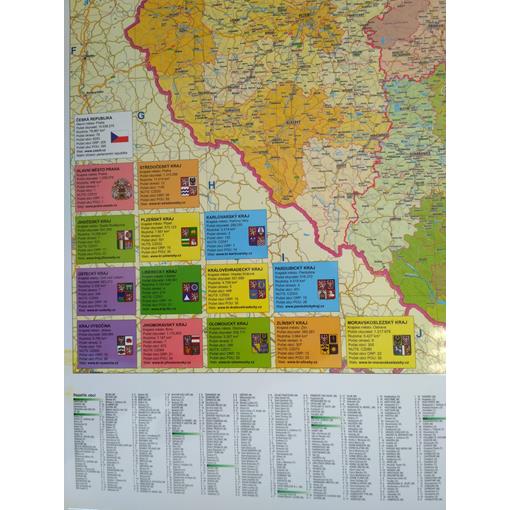 Administrativní nástěnná mapa krajů ČR EX350 - 2. jakost

