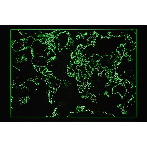 Dětská nástěnná mapa světa svítící ve tmě 

