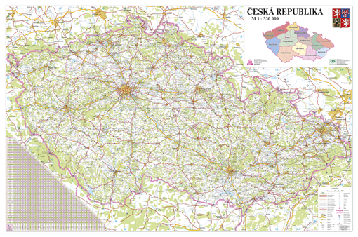 Silniční nástěnná mapa ČR PF300 - 2. jakost