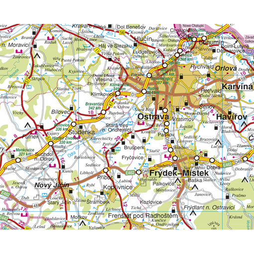 Silniční nástěnná mapa ČR PF300 - 2. jakost