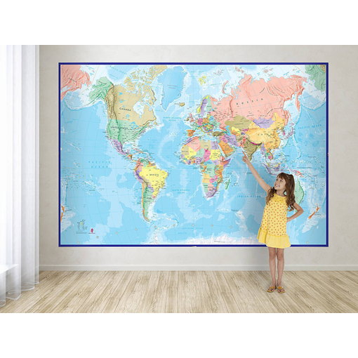 Mapa světa Blue Ocean – tapeta na zeď