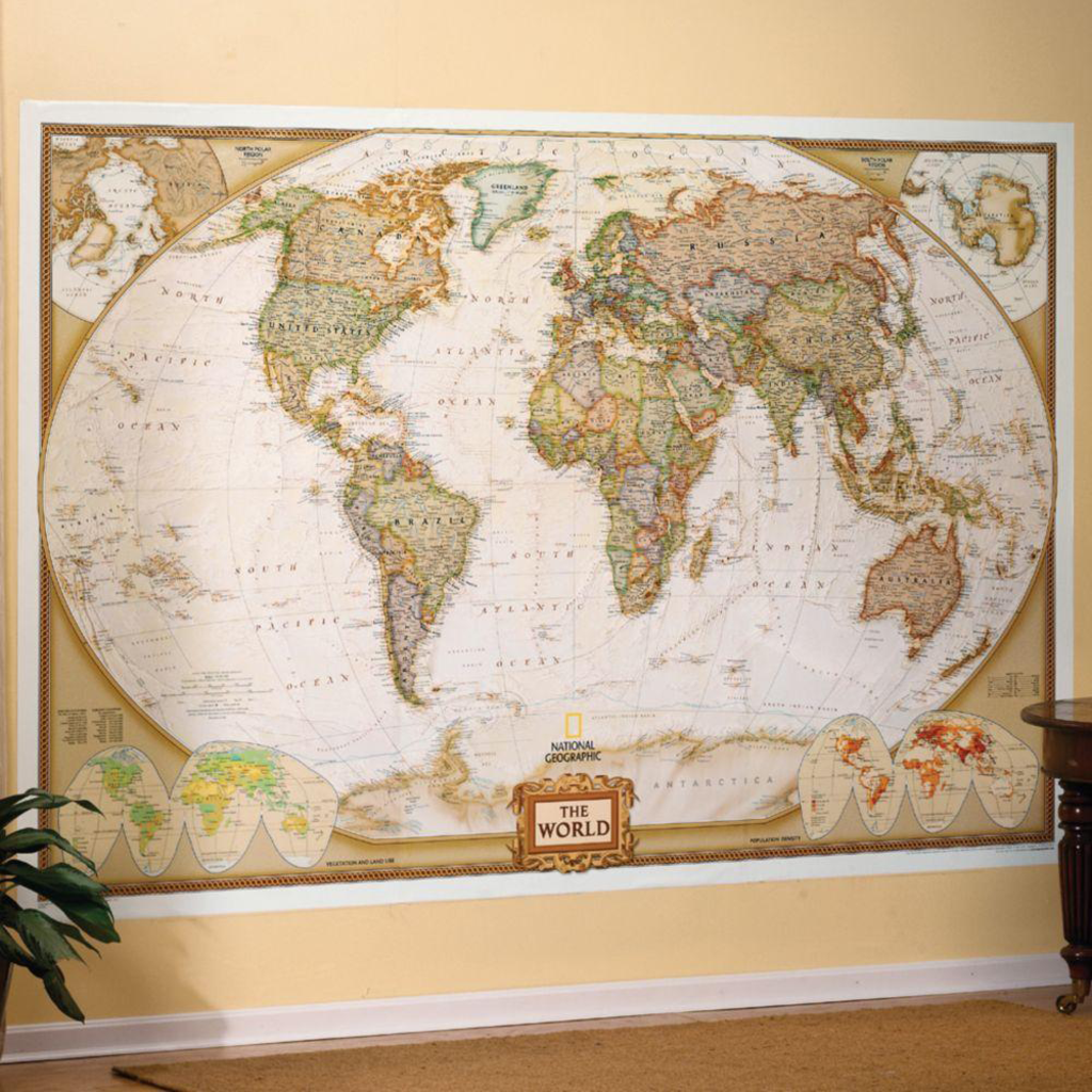 Mapa Světa Antique - tapeta na zeď