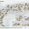 Stírací mapa vrcholků Alp