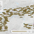Stírací mapa cyklotras v Alpách