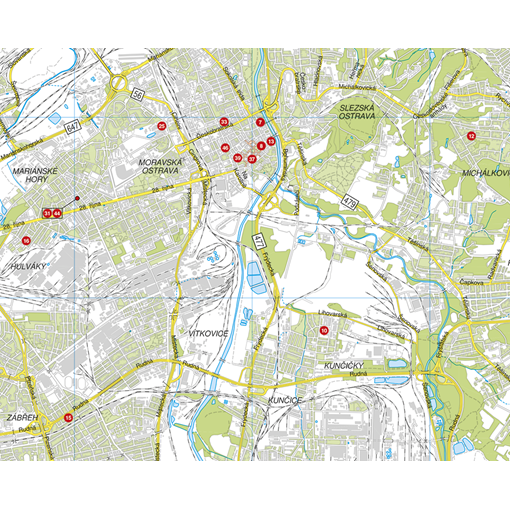 Nástěnná mapa Moravskoslezský kraj PF130