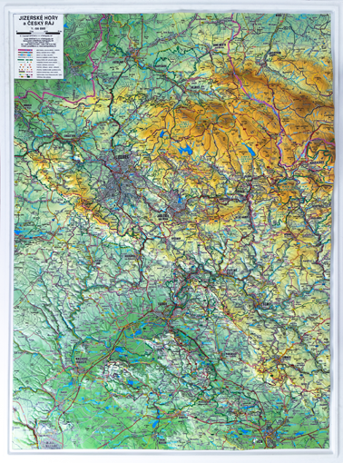 Plastická mapa Jizerské hory a Český ráj