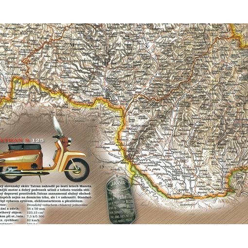 Historická mapa Československé motocykly r. 1918-1992