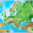Plastická mapa Evropy