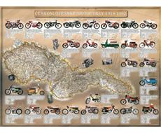 Stolní mapa Československé motocykly 1918-1992 hnědá