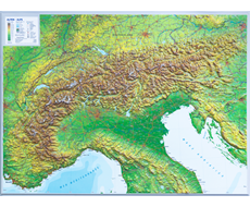 Plastická mapa Alpy