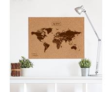 Korková mapa světa XL hnědá